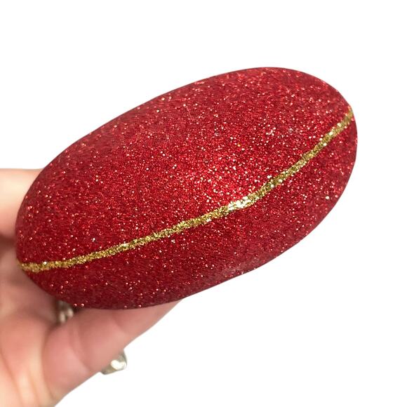 Vintage Landmark Creations Glass Ornament Heart Red Glitter Love Hand Blown - Picture 12 of 16